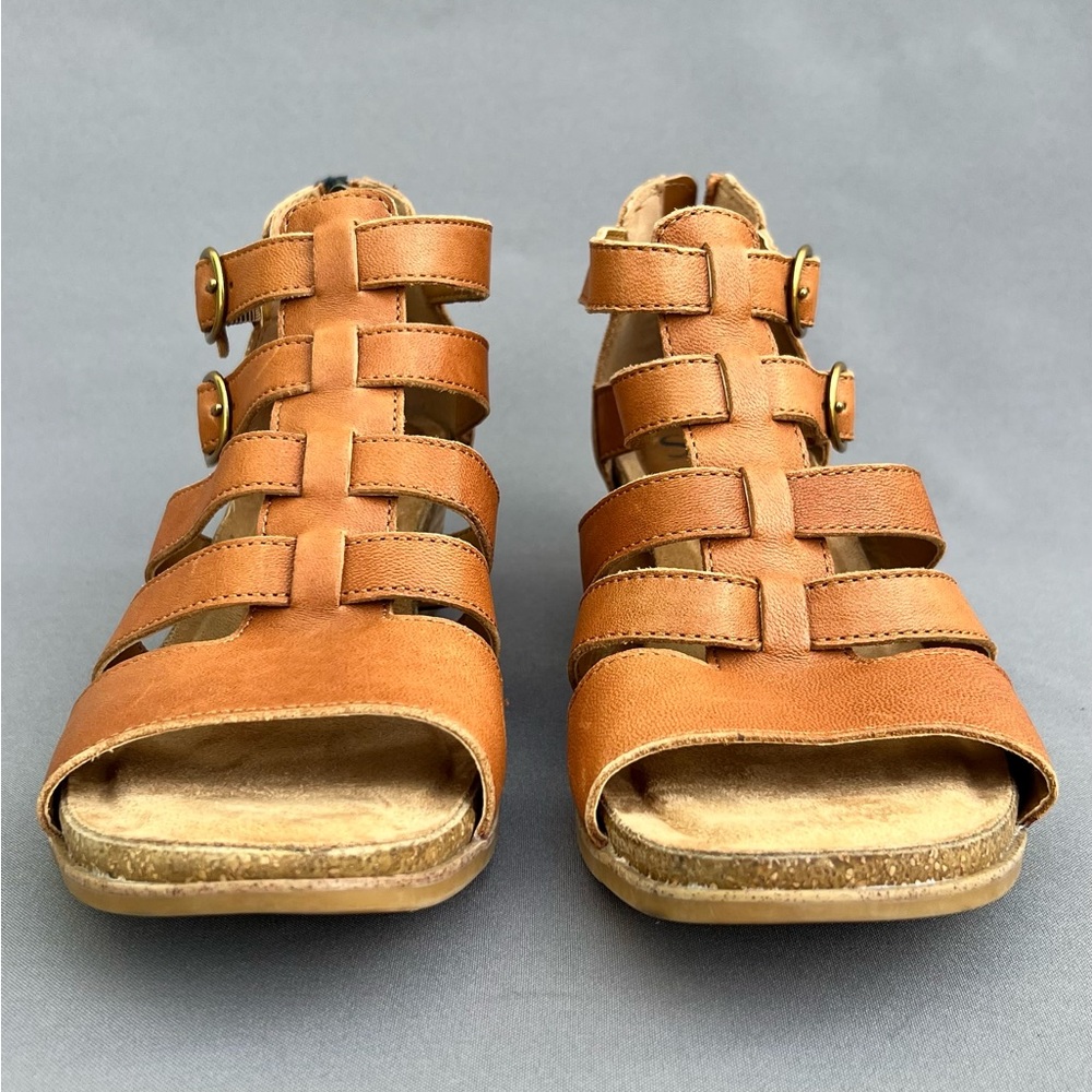 SOFT Iris Caged Wedge Leather Sandal Brown Women's 8.5 US Size - Picture 4 of 14